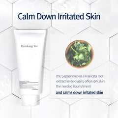 Pyunkang Yul Cleansing Foam : application douce respectant peaux sensibles et hydratation équilibrée.