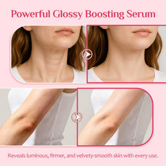 Absorption rapide du sérum QAH Be Glossy Pink sans fini gras.