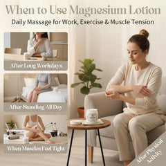 QAH Magnesium Cream leg-knee massage image; supports comfortable movement.