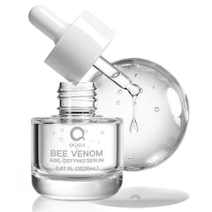 Sérum Venin d'Abeille Qgala dans sa bouteille, hydratation et douceur cutanée.