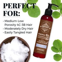 Formule sans minéraux, protéines, silicones, colorants et parabènes pour cheveux sains.