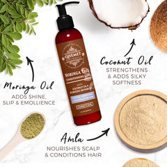 Texture légère du ghee Moringa, application facile sans alourdir les cheveux.