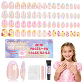 QIEK Ongles presse-enfant: ensemble 128 pièces, 16 tailles pour un ajustement facile.