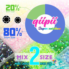 Qiipii boîte rangement transparente pour organiser les strass arc-en-ciel.