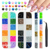 qiipii paillettes résine AB arc-en-ciel 24 couleurs pour bricolage.