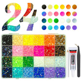 Qiipii strass résine arc-en-ciel 3mm et 4mm, idéal pour le nail art.
