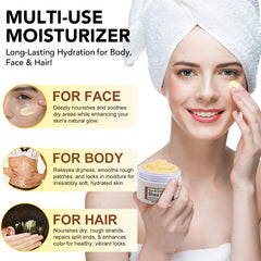 QJCWXIAOX Texture-beurre-karite-brut, crème nourrissante pour peau et cheveux.