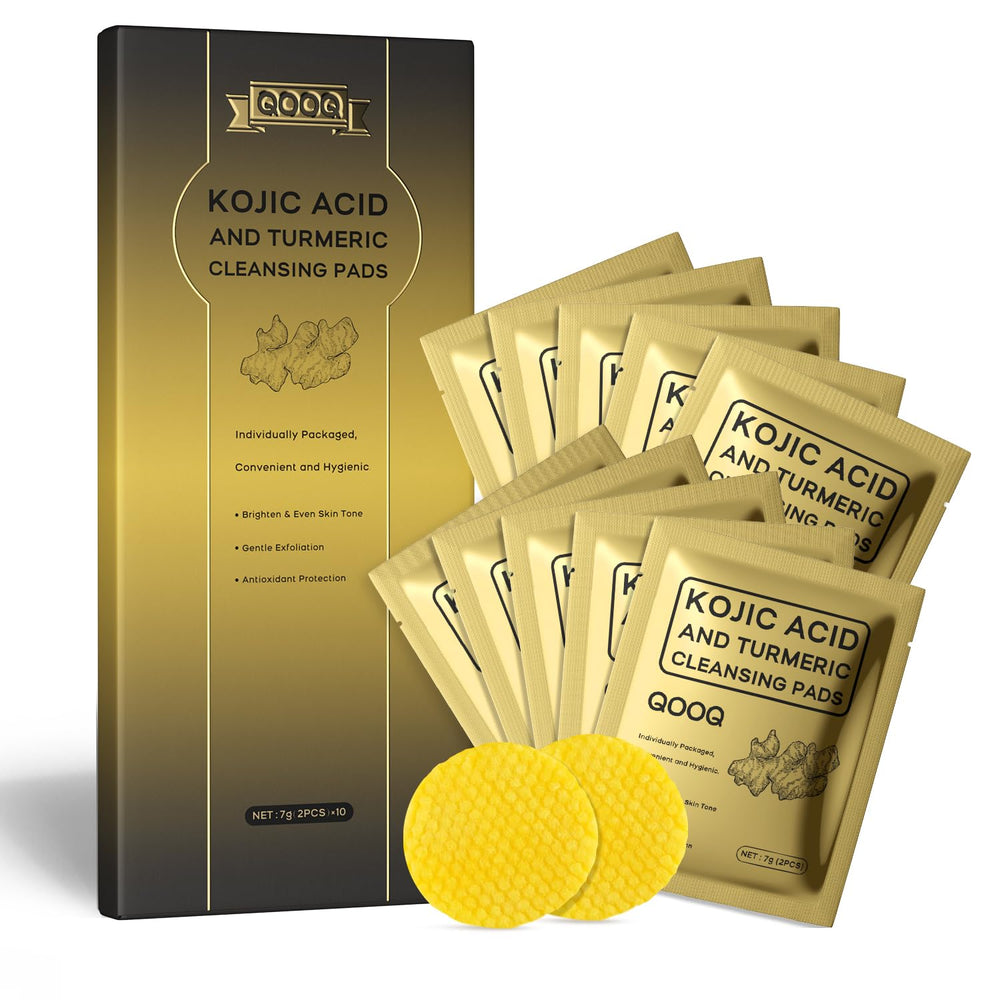 QOOQ pads nettoyants, emballage fraîcheur, pratique pour le rituel matin et soir.
