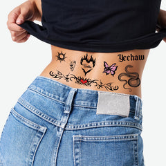 Tatouage Qpout sur poitrine, fil de fer barbelé pour un cosplay saisissant.