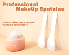 QsQueen spatule cosmétique blanche pratique pour voyage et rangement.