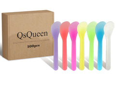 QsQueen spatules cosmétiques – ensemble 100, hygiéniques et faciles à ranger.