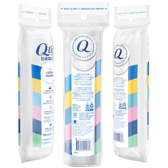 Q-tips Beauté Luxe coton ronds, emballage réutilisable et pratique pour le voyage.
