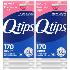 Q-tips Pointes Précises dans boîte, prêt pour soins beauté.