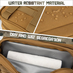 QT&QY trousse toilette tactique en matériau 900D résistant et imperméable.