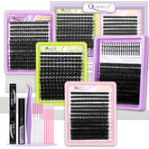 QUAFFLY kit-extension-cils-D-Curl 10-18mm prêt pour une application maison.