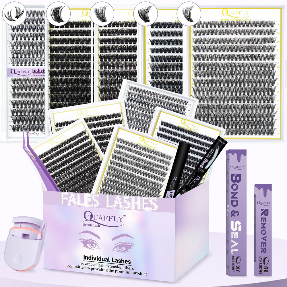 Kit QUAFFLY cils faux avec 5 paires pour looks naturels ou glamour