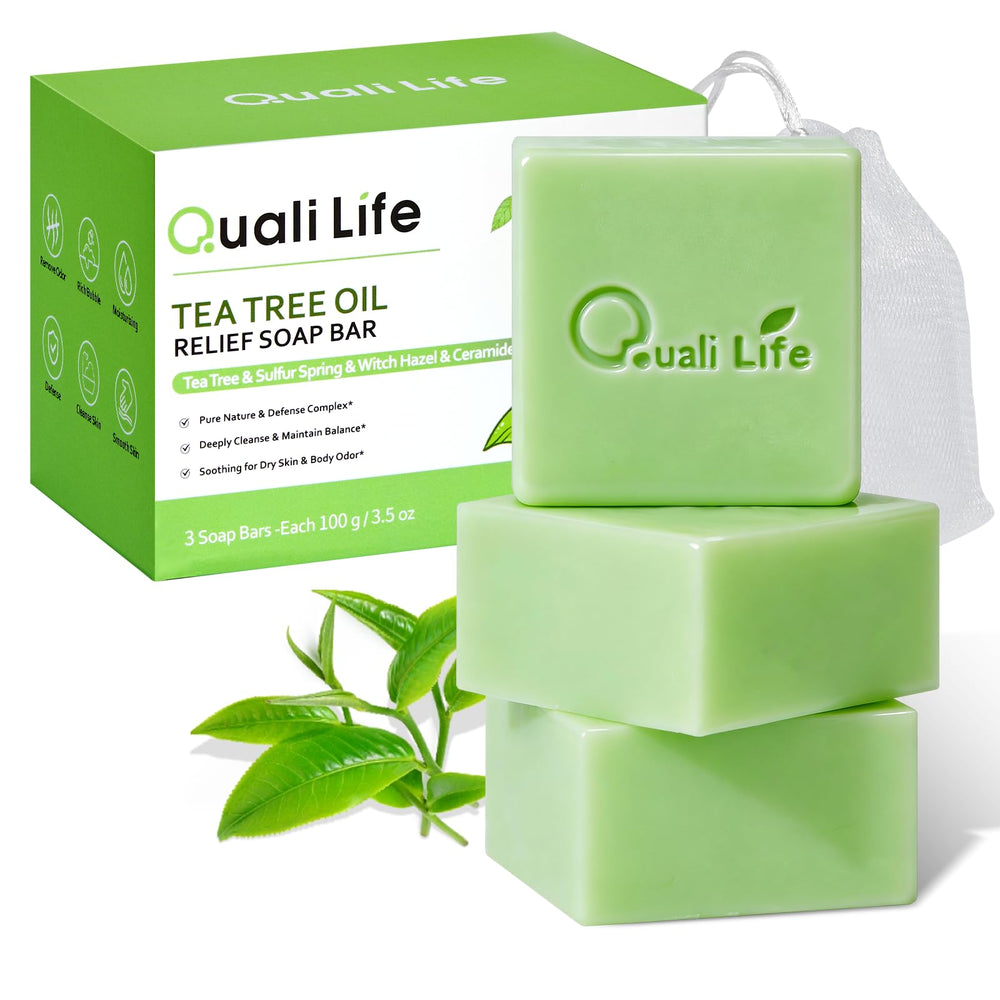 QualiLife Tea Tree Soap for face and body cleansing with gentle antifungal-inspired care.