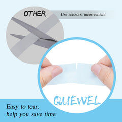 QUEWEL Lash Tape bleu, facile à déchirer à la main pour ajustements rapides.