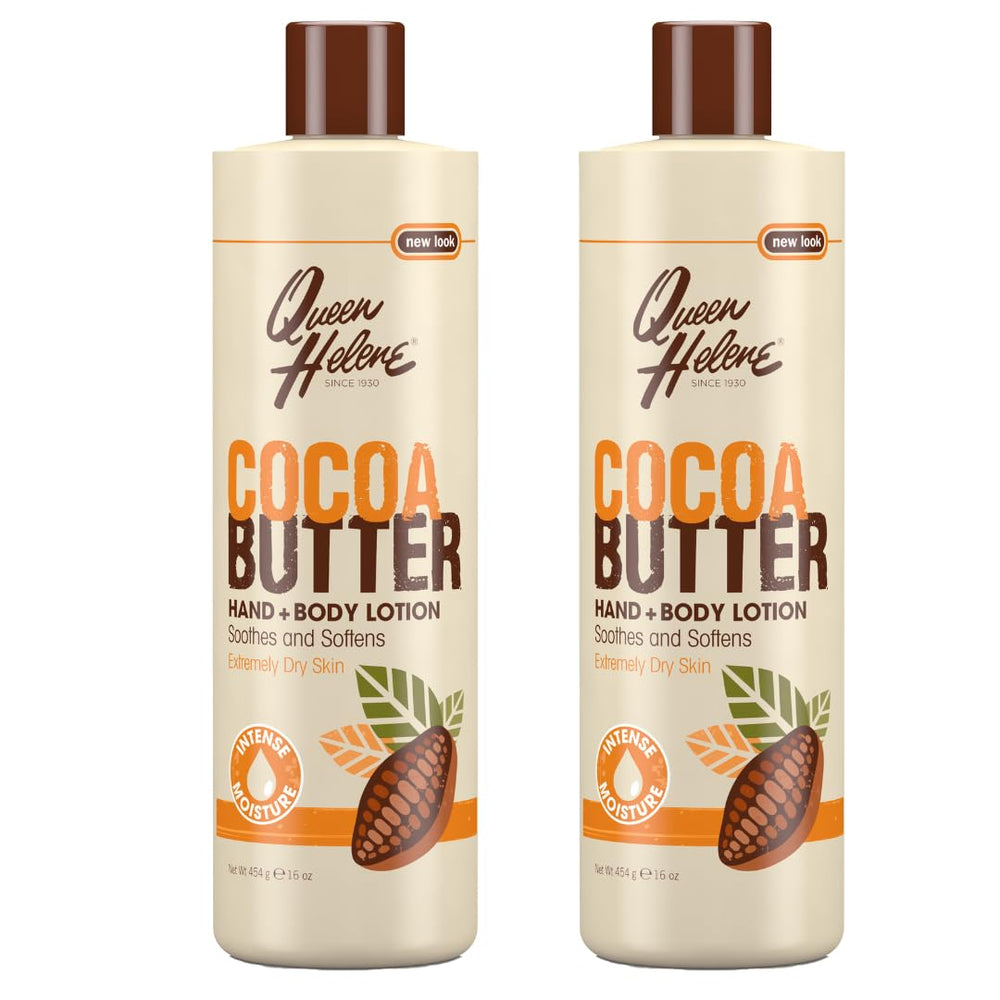 Queen Helene Cocoa Butter Hand & Body Lotion bottle pours for deep hydration
