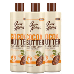 Queen Helene, lotion beurre de cacao pour mains et corps, hydration durable et douceur.