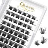 QUEWEL cils cluster 72 pièces longueurs 8-16 mm pour look naturel
