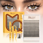 QUEWEL cils manga en grappes 10-18 mm pour un regard naturel et élégant
