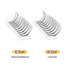 QUEWEL éventails préfabriqués 5D 0,07 C 11 mm, look dense et subtil