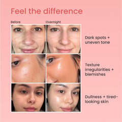 QUIA Beauty masque enveloppant au collagène, pellicule enveloppante, hydratation durable toute la nuit.