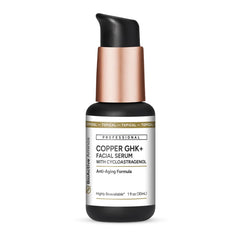 Quicksilver Scientific Copper GHK+ Serum, bouteille visible, absorption rapide pour la peau lumineuse.