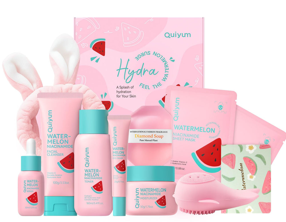 Sérum melon QUIYUM en flacon, hydratation légère et éclat.