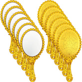 Qunclay miroir main vintage or embossé portable, idéal pour la trousse beauté