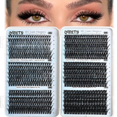 Cils en clusters QUNETY, emballage 720 pièces, idéal pour créer différents looks.