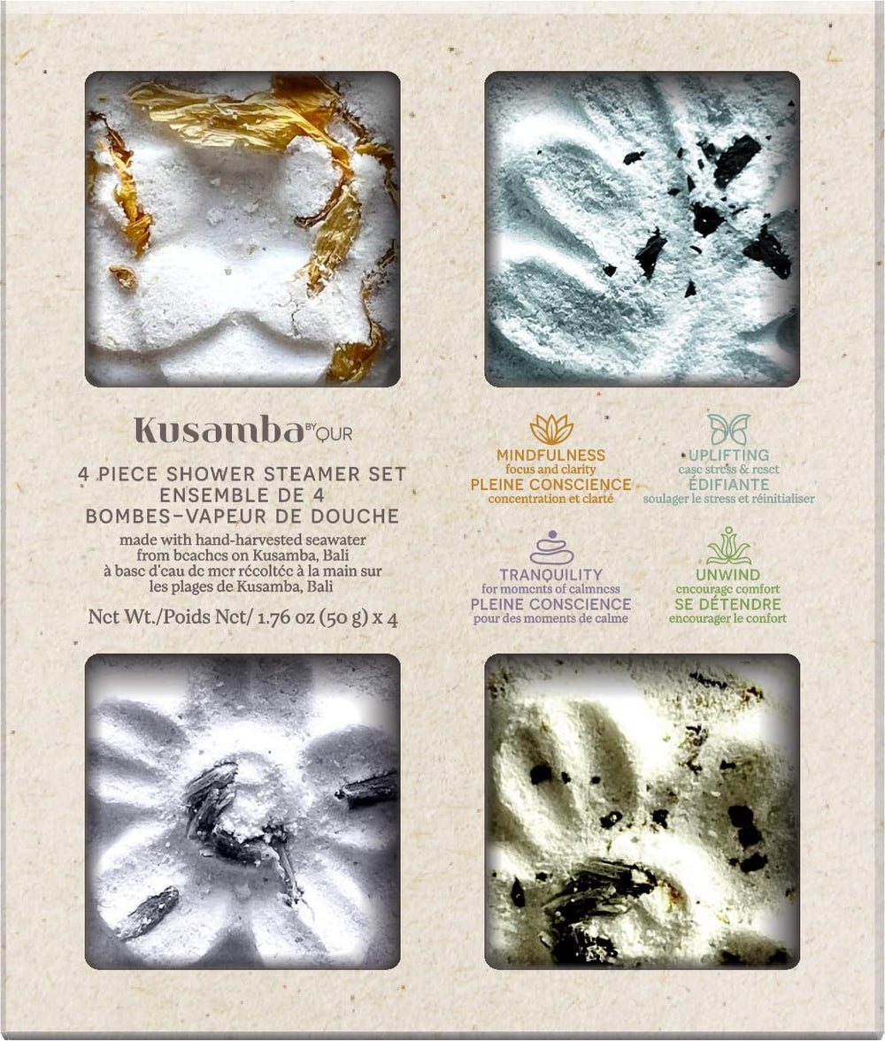 QUR tablettes douche aromathérapie avec feuilles botaniques, expérience détente à domicile