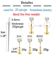 QWALIT aiguille piercing 16G, outil solide pour perçage précis.
