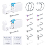 QWALIT kit piercing nez 2pcs, deux pistolets jetables pour usage à domicile.