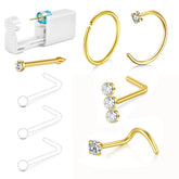 QWALIT kit piercing nez doré avec pistolet, pratique à domicile