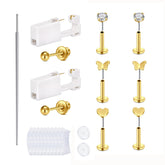 QWALIT kit piercing oreille or: ensemble complet pour piercings maison fiables