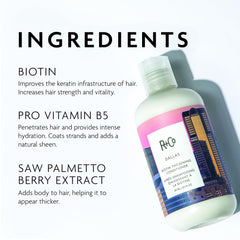 Texture crèmeuse du conditionneur Dallas Biotine Épaississant pour hydratation légère