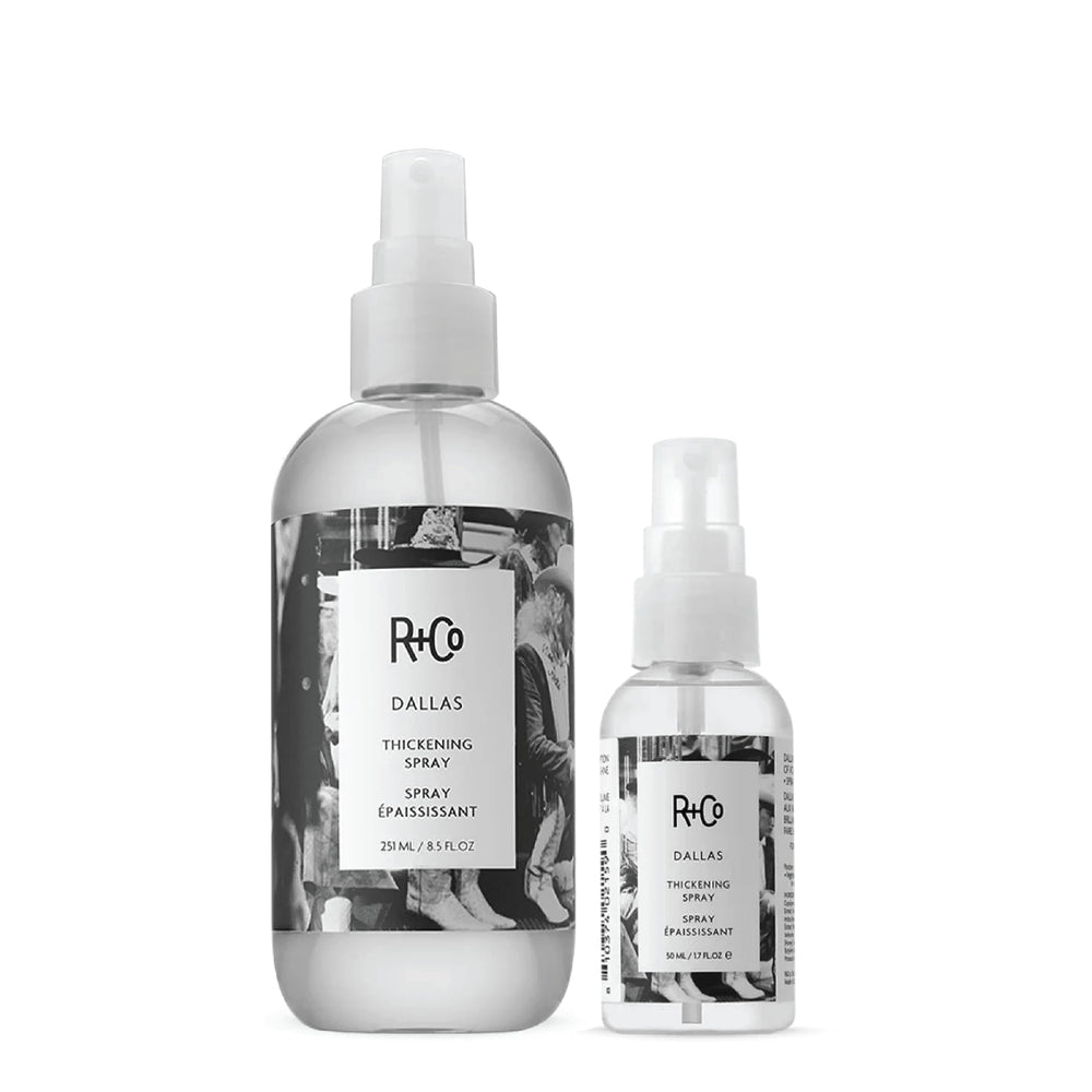 R+Co Dallas Thickening Spray offre volume et texture dès la première utilisation.