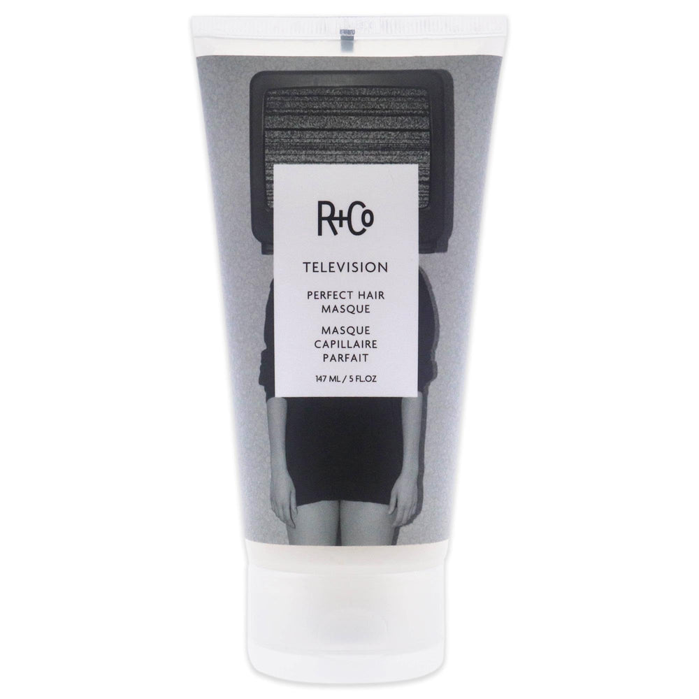 R+Co TELEVISION Masque cheveux, hydratation durable et protection.