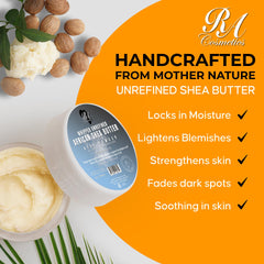 RA COSMETICS Beurre de Karité Fouetté, soin cheveux sans rinçage pour boucles épaisses.