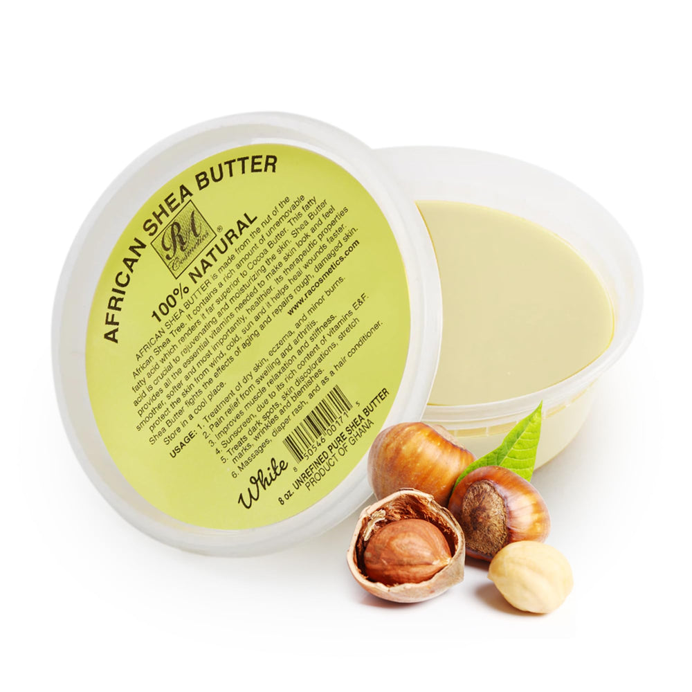 Le beurre RA COSMETICS pur ivoire dans son pot offre une hydratation riche.