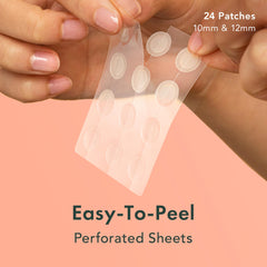 Pansement Rael acné, hydrocolloïde transparent, 12 mm, discret et efficace.