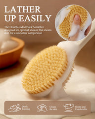 Rafow brosse-douche face-nylon-denses, crée une mousse riche et nettoyante.