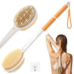 Rafow brosse-douche poils-sanglier naturels: exfolie en douceur et prépare la peau.