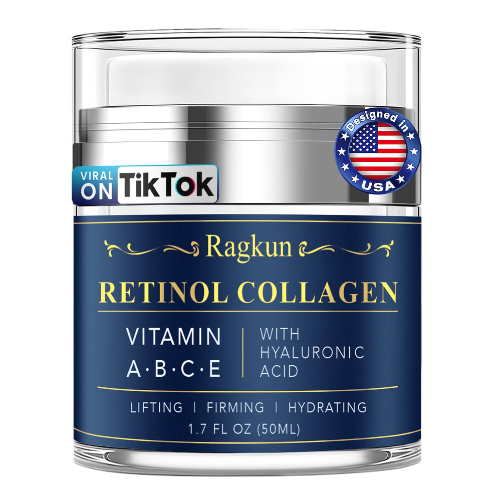 Ragkun Retinol Cream face jar close-up showing rich texture for hydrated, smoother-looking skin.