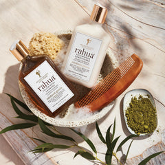 Rahua Conditionneur Volume, arôme lavande et eucalyptus pour une expérience sensorielle.