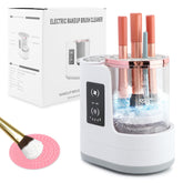 Ranjaner nettoyeur-brosse-maquillage 3-en-1: nettoyage efficace pour toutes les brosses.