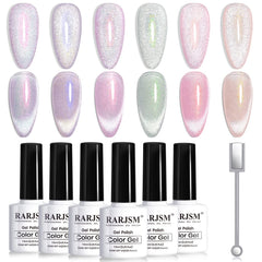 RARJSM Aurora: effet oeil-de-chat sur vernis gel pour un look profond.