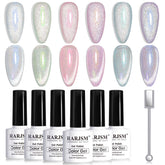 RARJSM Aurora Mermaid Vernis Gel Œil-Chat: effet velours et paillettes.